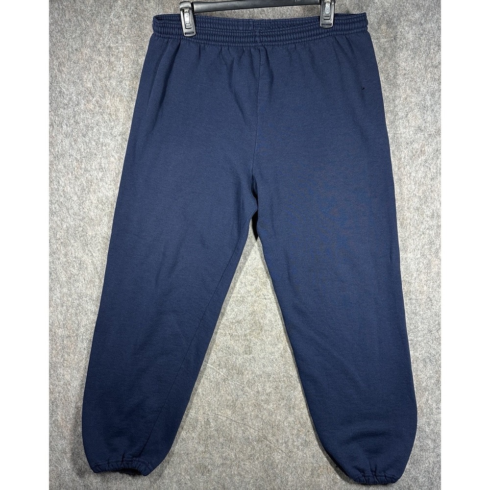 Vintage Jerzees Sweatpants XL USA Made Navy Blank Joggers Y2K